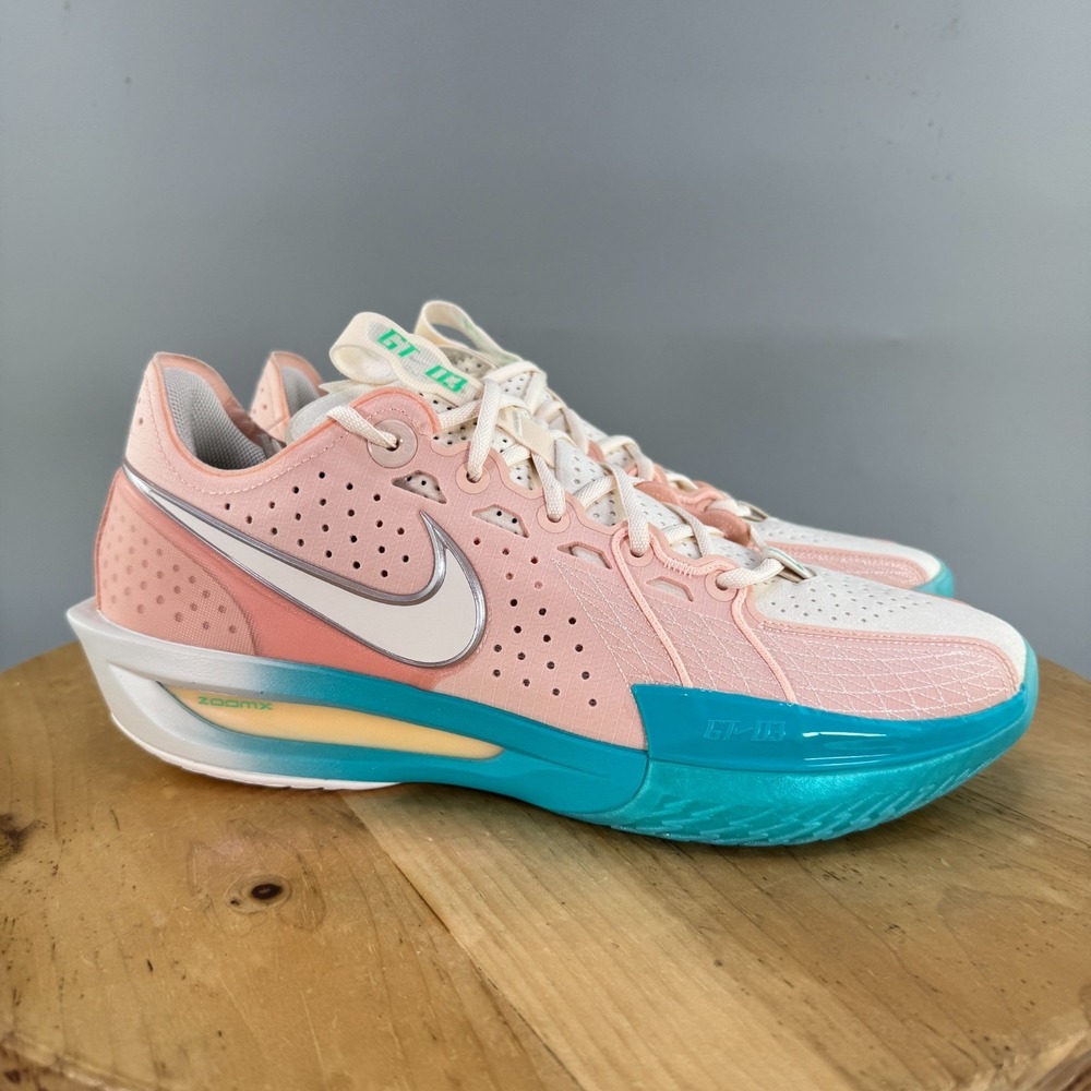 Nike Air Zoom GT Cut 3 Mens Size 12.5 Basketball Shoes Washed Coral Dust Cactus
